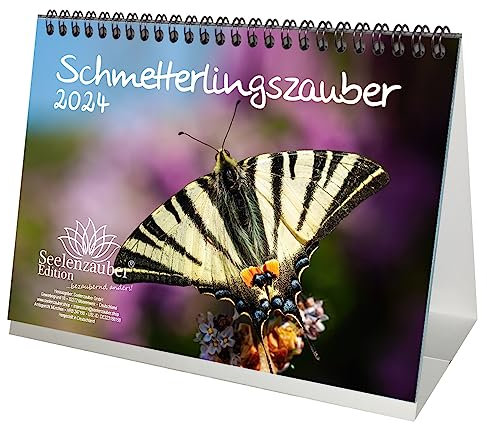 Schmetterlingszauber DIN A5 Tischkalender für 2024 Schmetterling - Seelenzauber