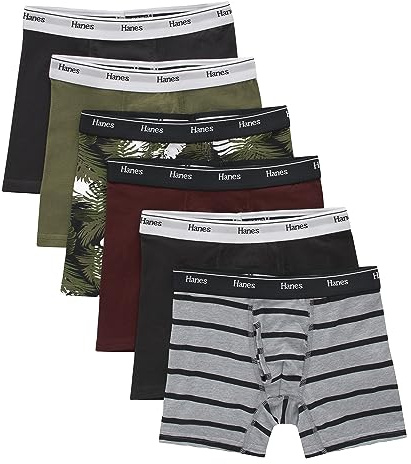 Hanes Boy's Originals Underwear Boxer Briefs Pack, Blue Oasis & Assorted, 6-pack Boxer Briefs (pack of 6)