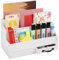 BELLE VOUS Schreibtisch Organizer mit 5 Fächern 4 Schubladen - Stifte Organizer - Aufbewahrungsbox für Zubehör - Behälter für Schulbedarf und Dokumente - Büro Organizer - Weiß