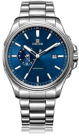 EBOHR Herren Pro Diver Mechanische Uhr – Hochenergetischer mechanischer Kern, schwarz, multifunktionales leuchtendes Zifferblatt, fortschrittlich, wasserdicht, tiefes Tauchen, leicht ablesbar,