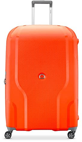 DELSEY Paris – Clavel (Recyceltes Material) – Hartschalenkoffer 82 cm x 54 cm x 33 cm – 128 L – XXL – Mandarinenorange