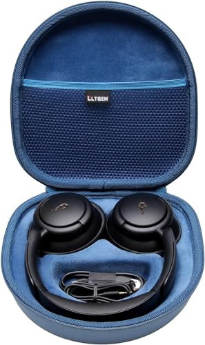 LTGEM Hard Case for Anker Soundcore Space Q45 / Q35 / One Pro and Soundcore Anker Life Q30 / Q20 / Q20i Adaptive Noise Cancelling Headphones - Protective Carrying Storage Bag (Navy Blue)