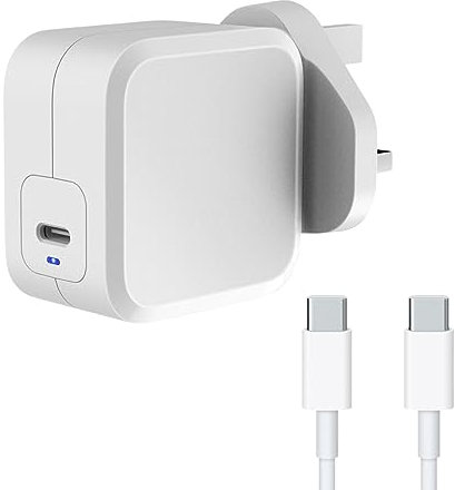 New USB-C Type-C Charger For Lenovo IdeaPad Duet Chromebook CT-X636F Laptop Power Delivery Adapter 45W UK Wall Plug -WHITE