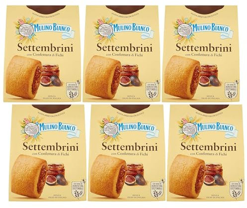 MULINO BIANCO Settembrini -Biscotti italiani di pasta frolla con marmellata di fichi 300g (Settembrini, x6)