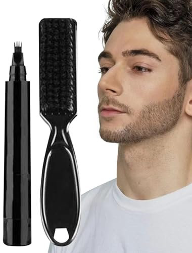 Bartfarbstift - Wasserfeste Bartfarbe für Männer,Bart-Mascara für Bart, Schnurrbart und Augenbrauen, Bartfärbung für Männer, füllen, formen und definieren Sie Ihren Bart Olcana