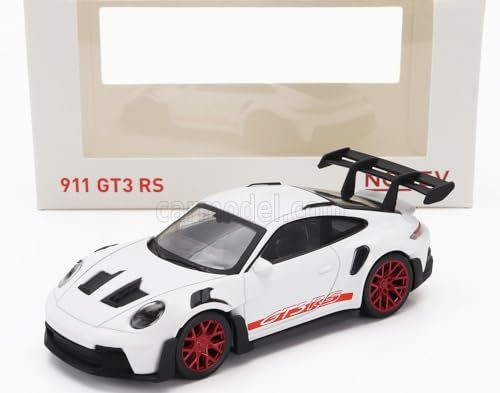 Noreb Porsche Mini voiture 1/43 911 992 GT3 RS Coupé 2022 (blanc/rouge) [marchandises d'importation parallèle]