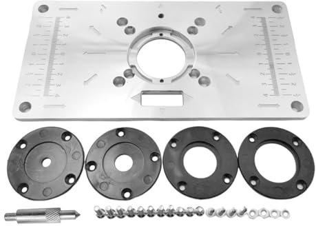 Inserto de Mesa de Fresado de Aluminio, Placa de Fresado Placa de Inserción de Mesa de Fresado de Aluminio Tablero de Mesa de Fresado DIY para Trabajar La Madera con Inserto de Mesa de Fresado
