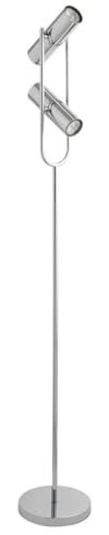 Licht-Erlebnisse Stehlampe 2-flammig Chrom GU10 150 cm Metall Modern Wohnzimmer