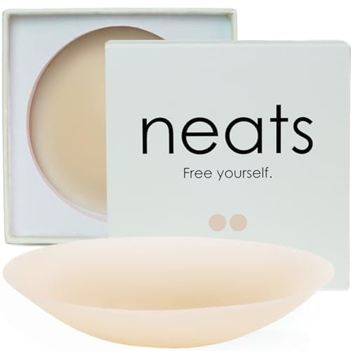 NEATS Cache-tétons en Silicone adhésifs réutilisables et hypoallergéniques pour Femme (Pearl, 8cm)
