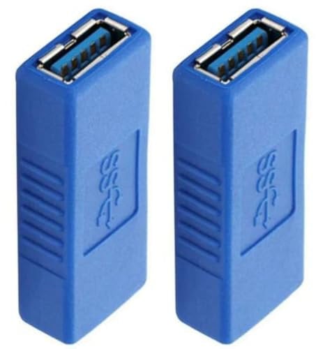 2Pcs USB 3.0 A Female to Female Converter Adapter Connector Joiner Coupler Cable USB 3.0 Coupler USB Female to Female Adapter Gender Changer 2USB3-F2F
