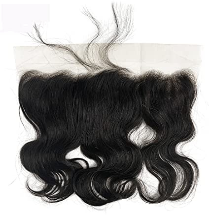 13x4 Lace Frontal Transparent Lace Closures Human Hair Frontal Closure Pre Plucked with Natural Hairline Body Wave Free Part Ear to Ear Brazilian Hair for Women 16 Inch