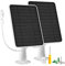 Lot de 2 chargeurs de panneau solaire compatibles avec caméra Arlo Essential Outdoor/Essential Spotlight XL (2e génération), panneaux solaires 5 W avec câble micro USB-C étanche IP65 de 3 m et support