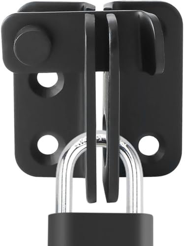 Litensh Serratura per capannone con chiavistello, serratura a chiavistello, per armadietti in legno, gabbie per animali domestici, fienile, giardino, bagno, porta scorrevole (Nero, Left Open S)