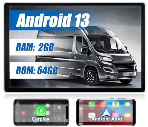 AWESAFE 13.1 Pollici Autoradio CarPlay/Android Auto per Fiat Ducato (2006-2013) Android 13 (2+64GB) Car Radio con Touchscreen Bluetooth FM RDS GPS Comandi al volante