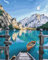 Artnapi Peinture par numéros pour adultes sans cadre | DIY peint à la main |bateau sur le lac | kit pour débutants et adultes, kit avec peintures acryliques et pinceaux | 40 x 50 cm toile