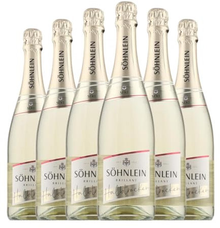 Söhnlein Brillant Sekt Halbtrocken Halbsüß 75 cl Weißer Sekt (Karton mit 6 Flaschen von 75 cl)