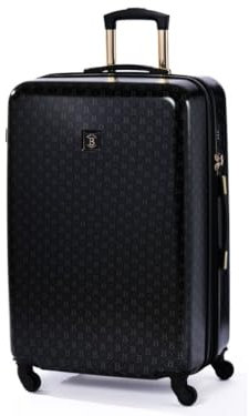 BERTOO Torino XXL Reisekoffer mit Abnehmbaren Rollen - 99 Liter Erweiterbar - ABS-Hartschalenkoffer mit Teleskopgriff und TSA Schloss - 75x49x29 cm, Schwarz