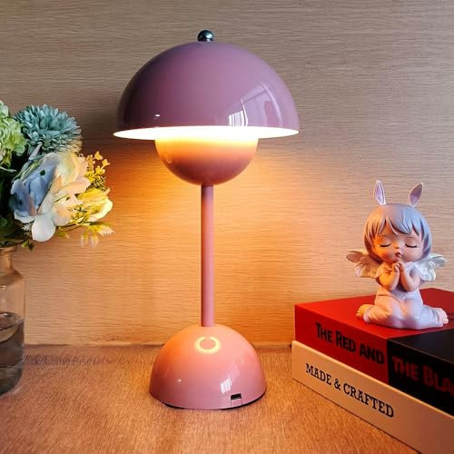 KBIBCK LED Flowerpot Tischlampe, Flowerpot Lampe Tischleuchte, Dimmbar Pilz Lampe, Tischlampe Kabellos Dimmbar, Abnehmbar Tischlampe Pilz, Nachttischlampe für BüRo, Bars, Wohnzimmer, Schlafzimmer