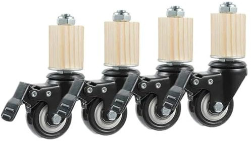 4 Stück 2 Zoll Lenkrolle 30 mm Vierkantrohr Edelstahl Möbelbeineisen mit Bremse Universalrad