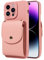 Eaacaa per iPhone 13 ~ 16, portafoglio a portafoglio, può contenere carte. Inoltre, la custodia è dotata anche di una tracolla per un facile trasporto (rosa, si adatta a iPhone X/XS)