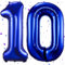 UDRKFOPK Dunkelblau Luftballon 10,Zahlen Luftballon Dunkelblau,40 Zoll Dunkelblau Folienballon 10,101cm Zahlenballon 10 Helium Ballon Luftballon 10 Geburtstag für Geburtstagsdeko Kinder Mädchen Junge