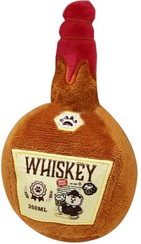 JZLEJC Squeaky Dog Toys,Dog Squeaky Toys 3x6 Inch Whiskey Bottle Plush Dog Toy, Interactive Dog Chew Toys for Small Dogs - Relieve Anxiety, Teething, and Keep Them Busy for Puppy