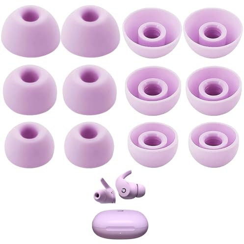 Miayaya Silicone Tips Replacement Earbuds Tips for Beats Fit Pro True Wireless Earbuds Tips Eartip, Fit in The Charging Case Ear Covers, S/M/L, 6 Pairs, Stone Purple