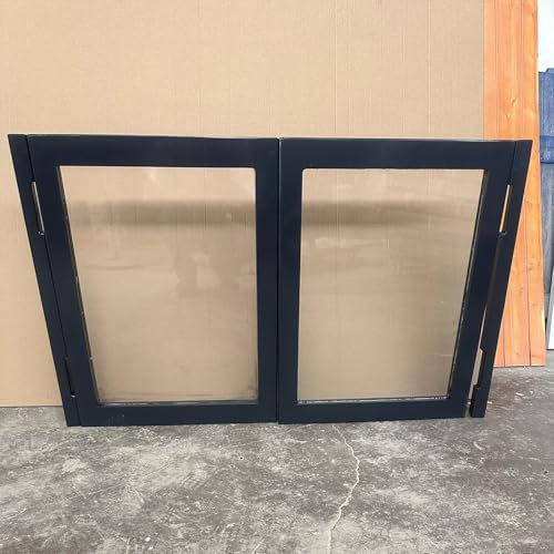 Porte Saloon Battante Porte Intérieure de Café en Acrylique Transparent à Double Battant, Portes de Demi-Salon en Bois Noir, Portes de Café Battantes à Fermeture Automatique(W 80cm(31 1/2))