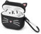 Mouzor AirPods 4 Hülle, Süße Schwarze Schnurrkatze für AirPods der 4. Generation (2024), stoßfestes, weiches Silikon-Ladecase mit Karabiner für Kinder, Mädchen und Frauen