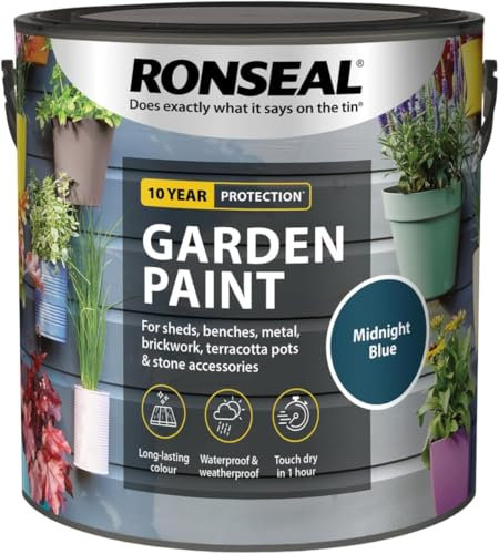SuperGift.com Garden paint adds colour, waterproofs, and improves water repellence (Midnight Blue, 2.5 Liters)