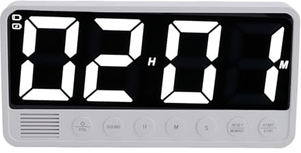 Gran Pantalla Negra con Dígitos Blancos Temporizador de Conteo de Cuenta Regresiva, Magnético, Temporizador de Cocina, Ideal para Cocinar, Tarea, Yoga, Cuidado de la Piel,