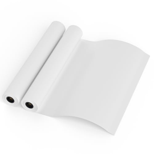 2 Rolle Plotterpapier Rolle, 80g/Rolle 610mm x 50M, 2 Zoll Kern, weißes Hochwertiges Papierrolle, Inkjet Plotter gestrichenes Universalpapier, für CAD-Ausdrucke/Baupläne/Zeichnungen Poster