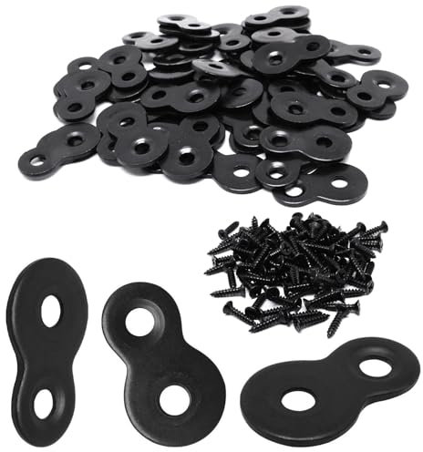 YuGtcen 52pcs Figure 8 Fastener, Figure 8 Table Top Fasteners with Screws Heavy Duty Figure-Eigh Clips for Table Tops Connector Bracket (Black)