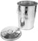 HYTROVE Round Metal Trash Can with Lid Kitchen Garbage Bin for Home Outdoor Office Use Corrosion Resistant Design Stylish Grey Waste Container for Tidy Spaces