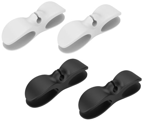 ZORVYN 4 Stück Selbstklebend Kabel Organizer Kabelaufwickler Kabelclips Kabelhalter Kabelführung Kabelverkürzer Kabelaufwicklung für Küchengeräte(Schwarz, Weiß)