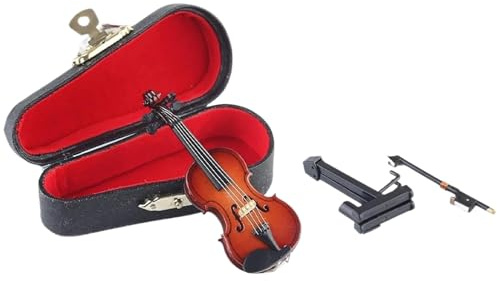 Kleine Geige Mit Sound Und Trauriger Geschichte | 12,7 cm Schreibtischdekoration - Mini Musikinstrument,Für Schreibtisch Nachttisch Bücherregal Kinderregal Hobbyisten Sammler Musikliebhaber Rollenspie