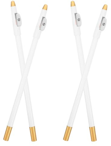 PLAFOPE 4 Stück-pack Weißer Bartfüllerstift mit Integriertem Anspitzer Präzise Eyeliner und Augenbrauenstifte für Männer Wasserfeste Make Up Bartkontur Langanhaltend Hautfreundlich