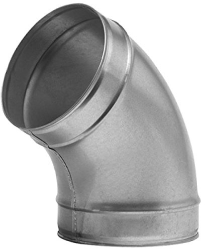 Blauberg UK 5 inch 125 mm Metal Ducting and Fittings - 45 Degree Pressed Metal Bend - 125 mm