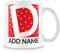 MUGGZ Initial Mugs - Personalised Cup with Your Choice of Letter and Name - Red – Custom Funny Coffee Mug – Unique Gift for Friends & Family