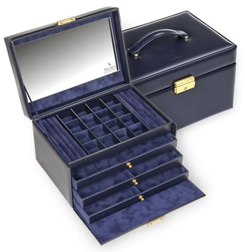 SACHER Schmuckkasten Lena acuro/navy (Leder)