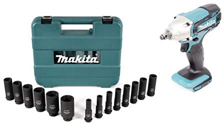 Makita DTW 190 Z Akku Schlagschrauber 18 V 190 Nm + Steckschlüssel Set - ohne Akku, ohne Ladegerät