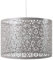 Unique Marrakech Designed Soft Grey Metal Circular Pendant Light Shade with Floral Decor, 29cm Diameter and Maximum 60watt Bulb Allowed by Happy Homewares