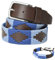 PELPE - Cinturón argentino de piel, con pulsera de hilo y cuero a juego. Cinturón bordado sobre cuero, para hombre y mujer. Cinturones argentinos Polo.
