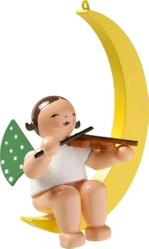 Wendt & Kuhn Engel mit Geige im Mond 8,3 cm H