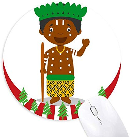 Black Wild Congo Cartoon Round Rubber Mouse Pad Weihnachtsdekoration