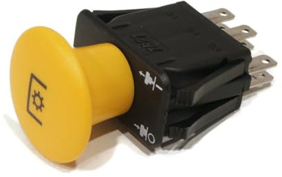 The ROP Shop Zapfenschalter für John Deere G100, LX289, LT190, LX288 Rasentraktor Rasenmäher, 2 Positionen, 8 Klemmen, Druckknopf, Drehantrieb, manuelle Bedienung