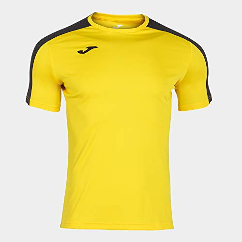 Joma Mens Academy Short Sleeve Game T-Shirt, Yellow/Black, L EU