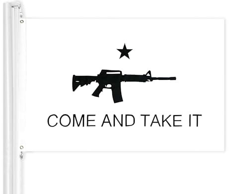 G128 Komm und nimm es Flagge (Gewehr Flagge) | 3x5 Fuß | Doppelseitig Bestickt 210D - Hochleistungspolyester, 3-lagig
