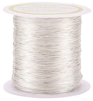 Beadthoven - Filo metallico in rame, 0,3 mm, 72 m, color argento, resistente all’ossidazione, pieghevole, fili metallici per la realizzazione di gioielli e per creazioni fai da te