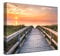 PICANOVA – Bild auf Leinwand Holzweg zum Meer 40x30cm – Leinwandbild – Premium Leinwanddruck – Wandbild Kunstdruck Auf 2cm Holz-Keilrahmen Wohnzimmer Wanddekoration – Strand